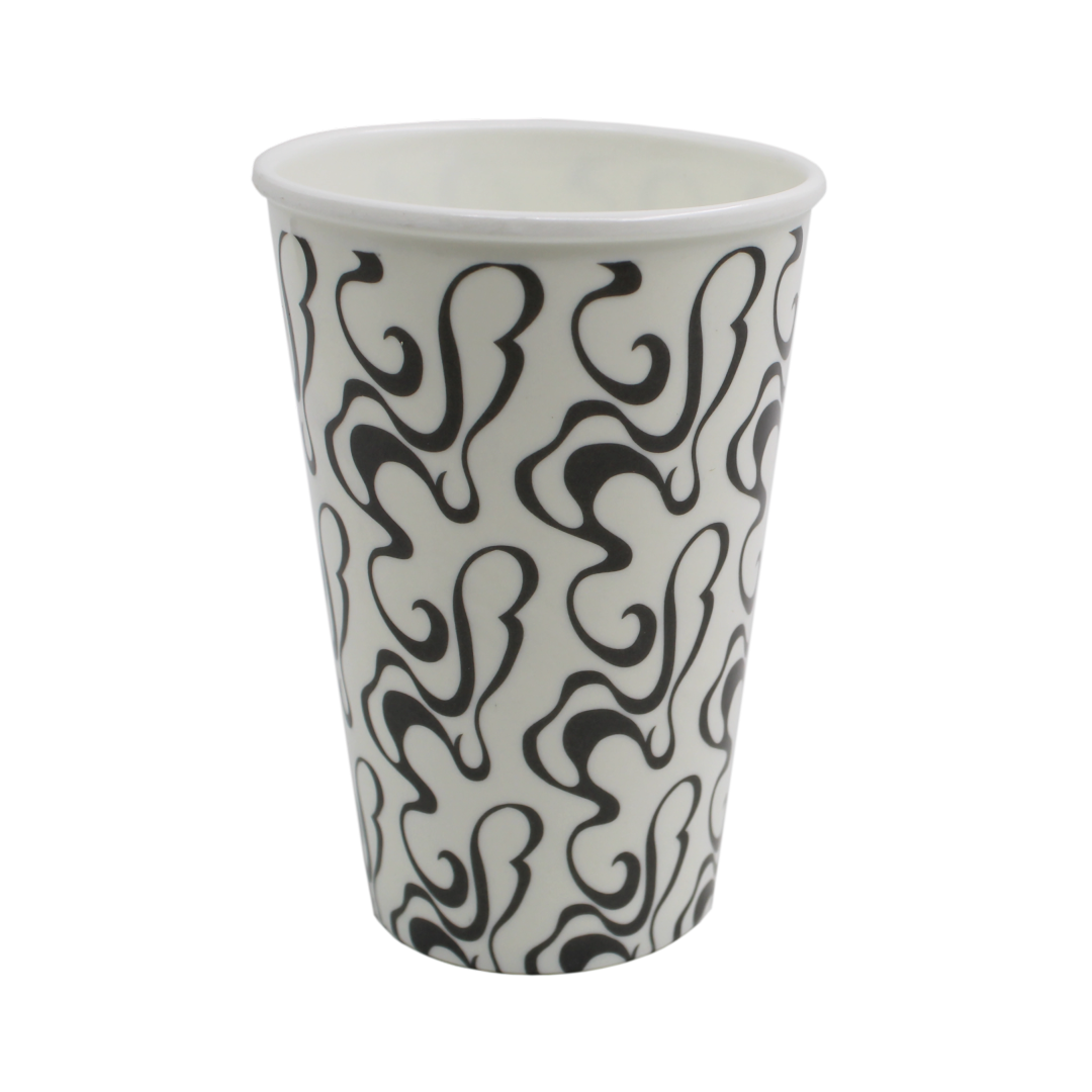 VASO LISO REDONDEADO DISEÑO LÍNEAS NEGRAS 10 OZ